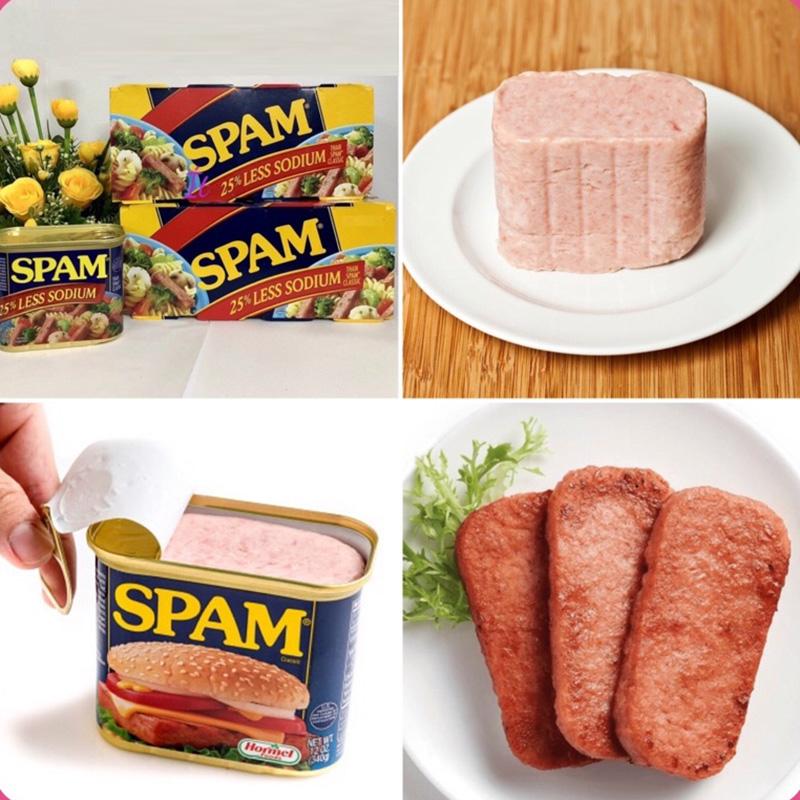 Thịt heo hộp Spam 25% less sodium 340g